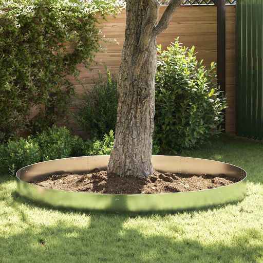 vidaXL Conjunto 5 painéis vedação relvado 100 x 14 cm aço galvanizado