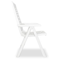 vidaXL Cadeiras de jardim reclináveis 4 pcs plástico branco