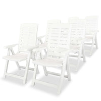 vidaXL Cadeiras de jardim reclináveis 4 pcs plástico branco