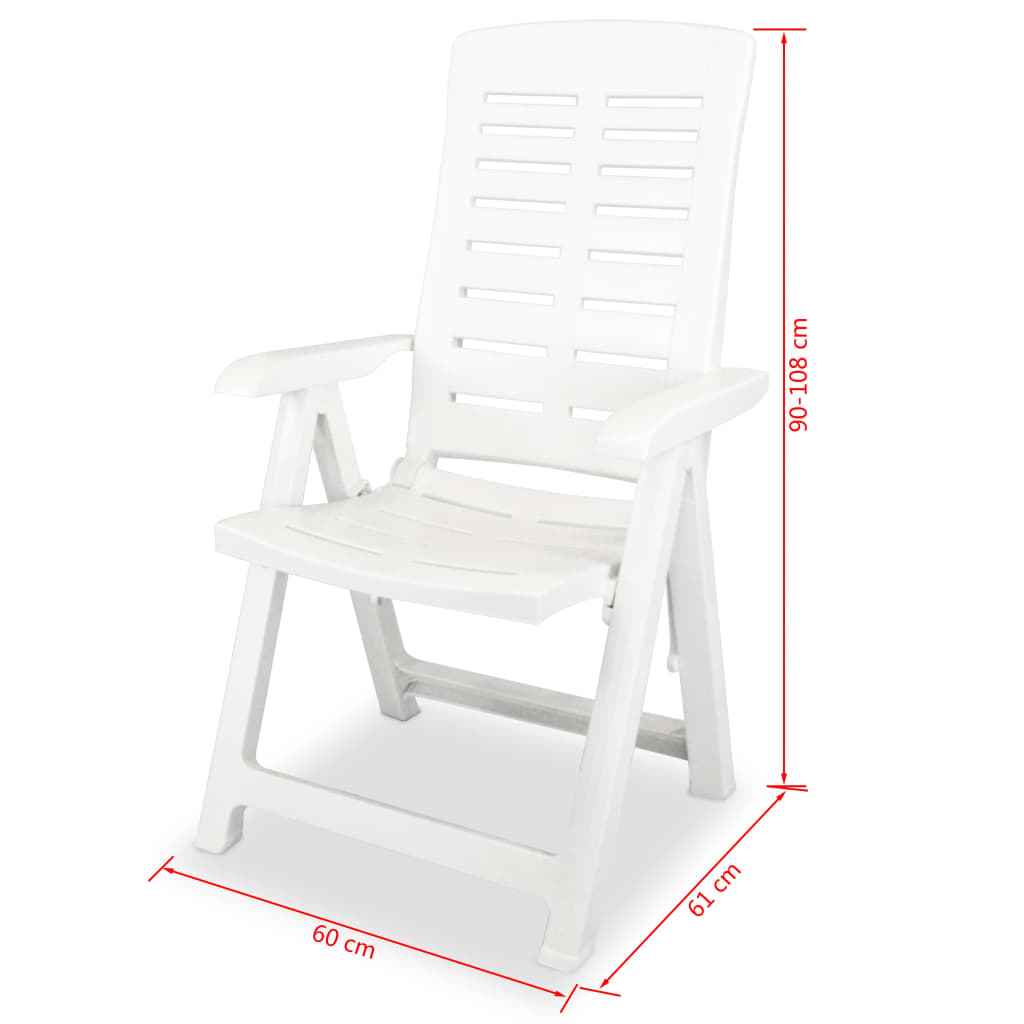 vidaXL Conjunto de jantar de exterior 7 pcs plástico branco