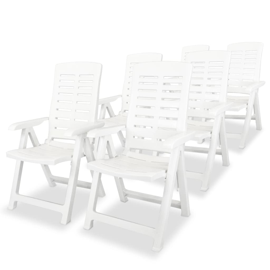 vidaXL Conjunto de jantar de exterior 7 pcs plástico branco