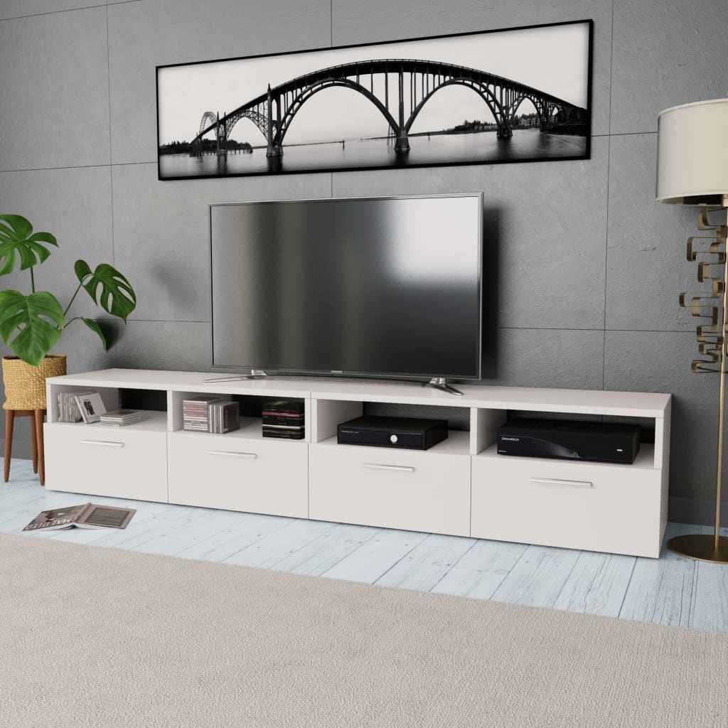 vidaXL Móveis de TV 2 pcs aglomerado 95x35x36 cm branco