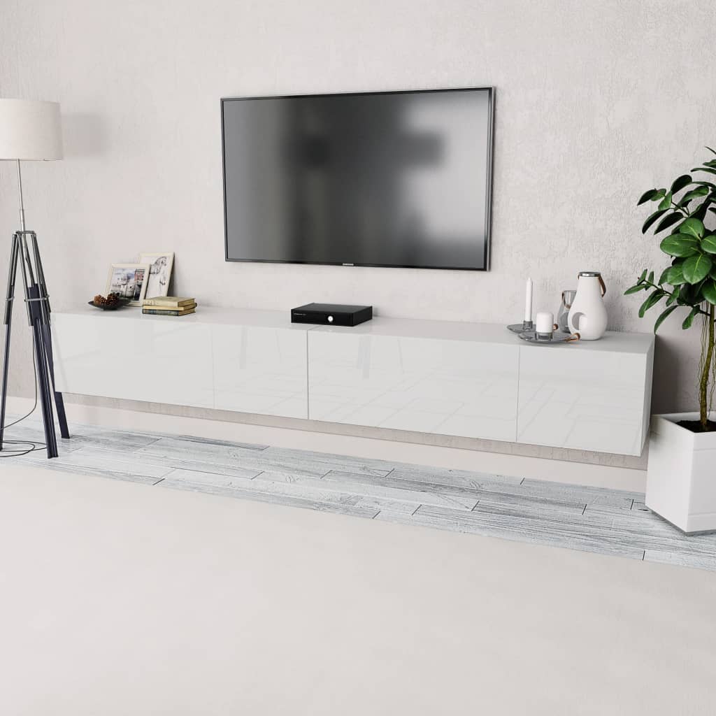 vidaXL Móveis de TV em aglomerado 2 pcs 120x40x34 cm branco brilhante