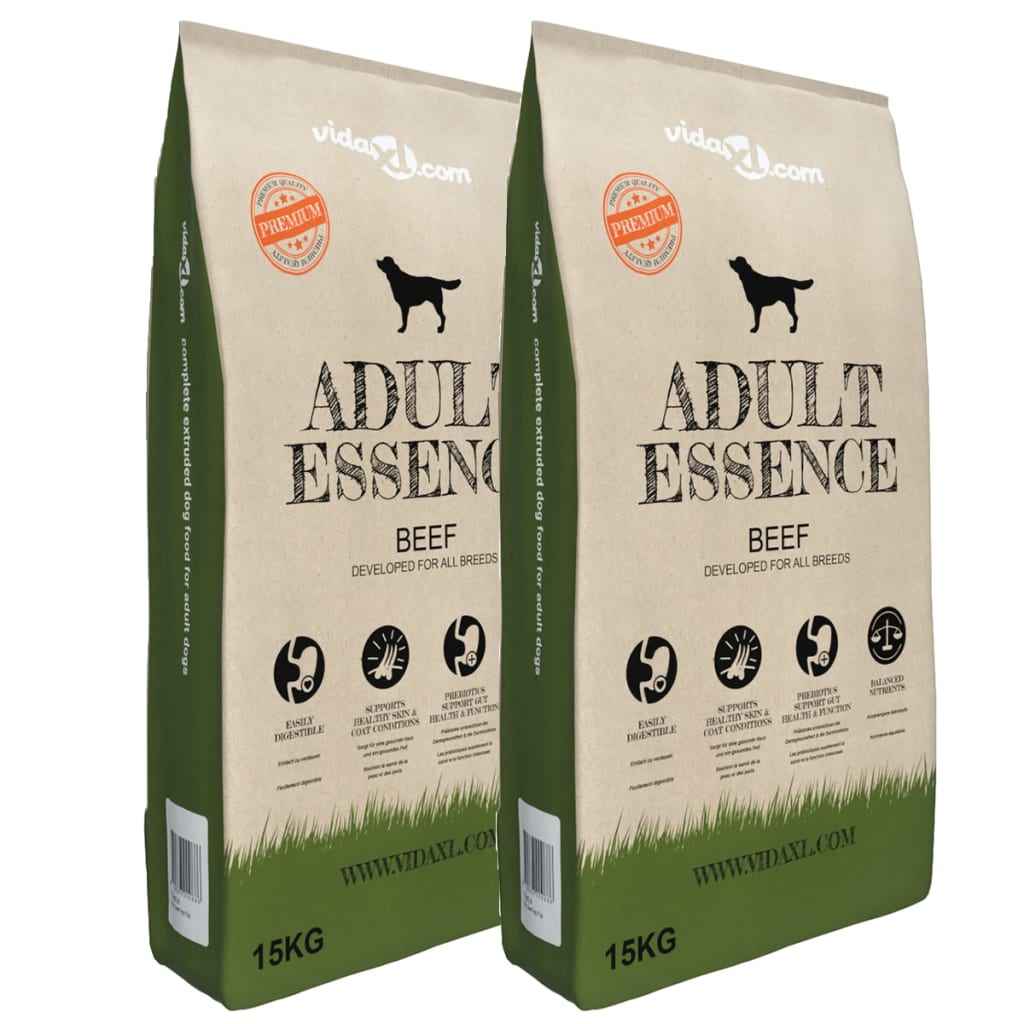 vidaXL Ração premium para cães Adult Essence Beef 15 kg
