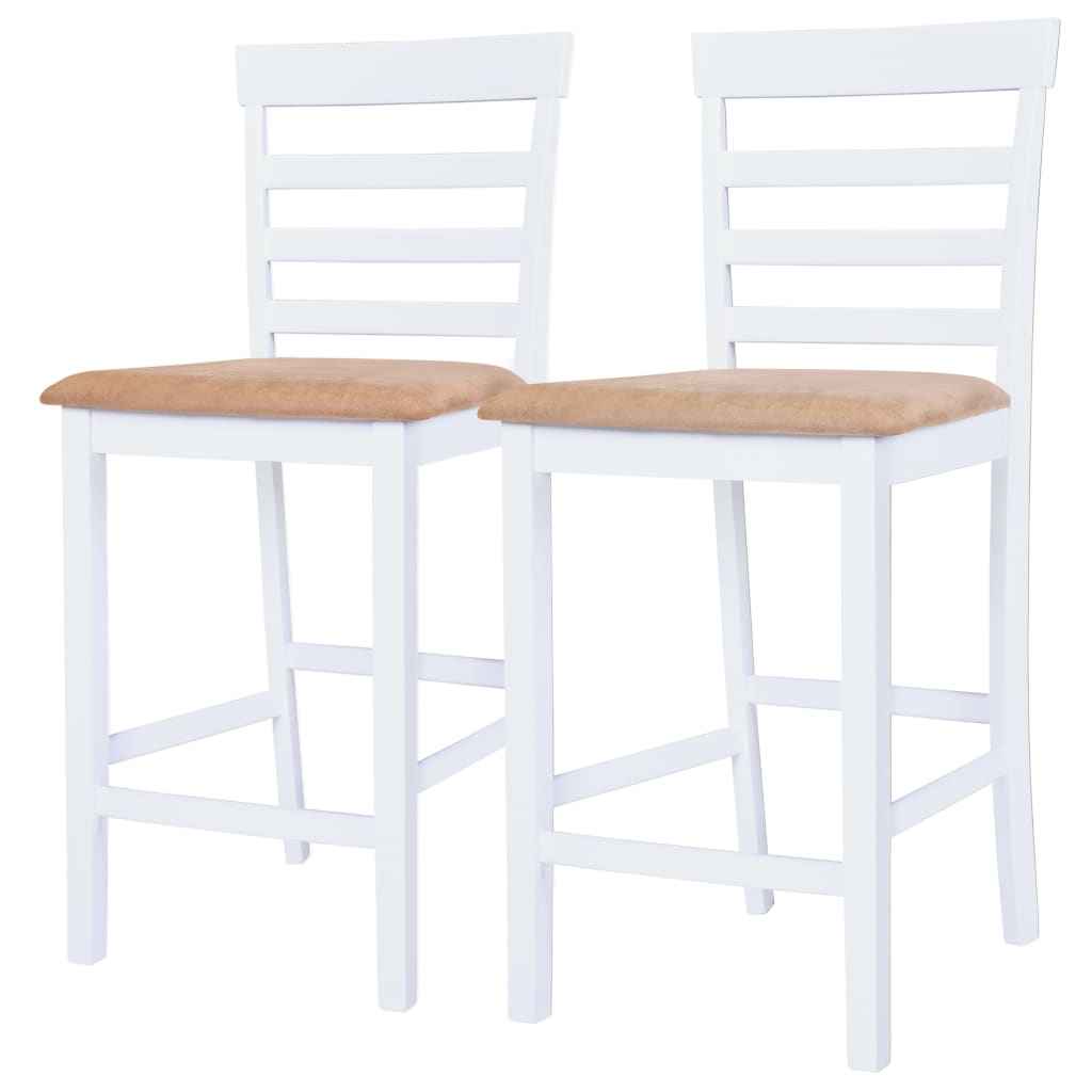 vidaXL Mesa e cadeiras de bar 3 pcs madeira maciça castanho e branco