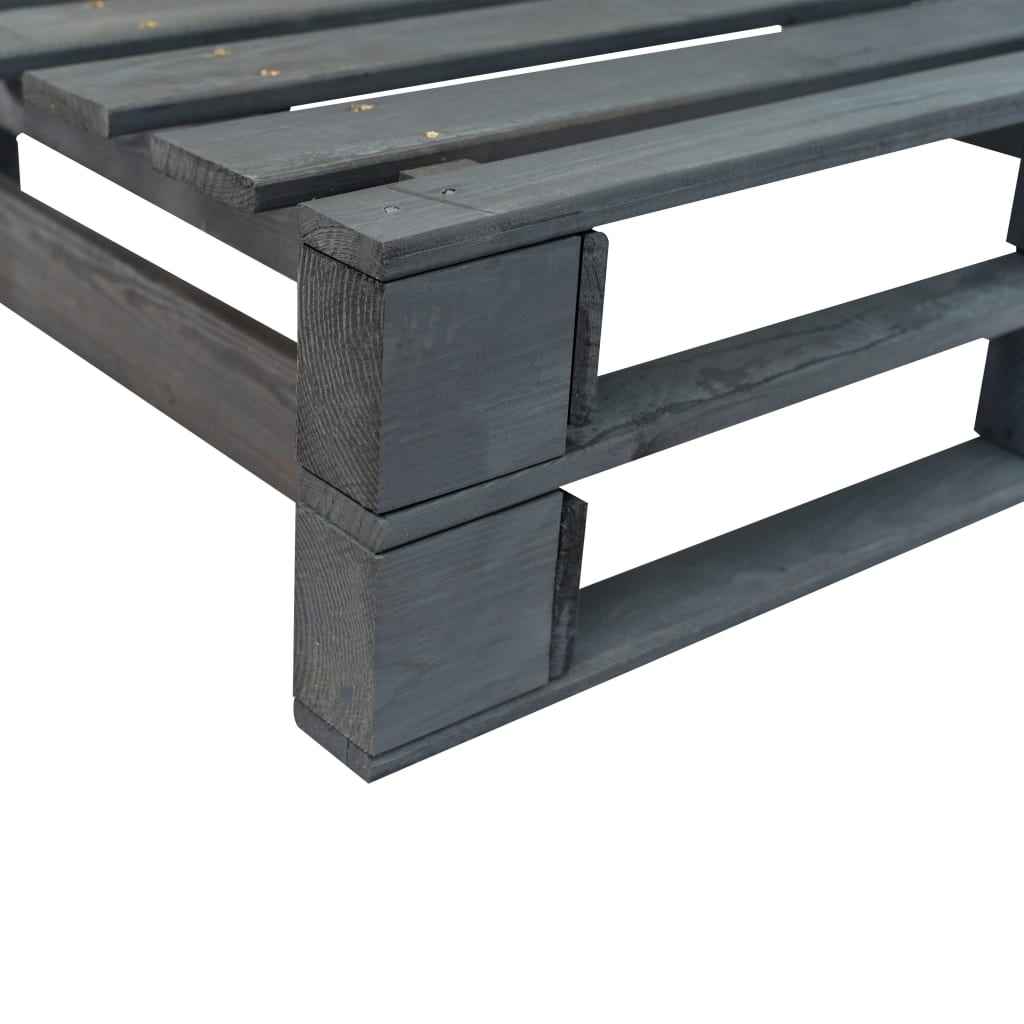 vidaXL Sofá de paletes para jardim com almofadões cinzentos pinho