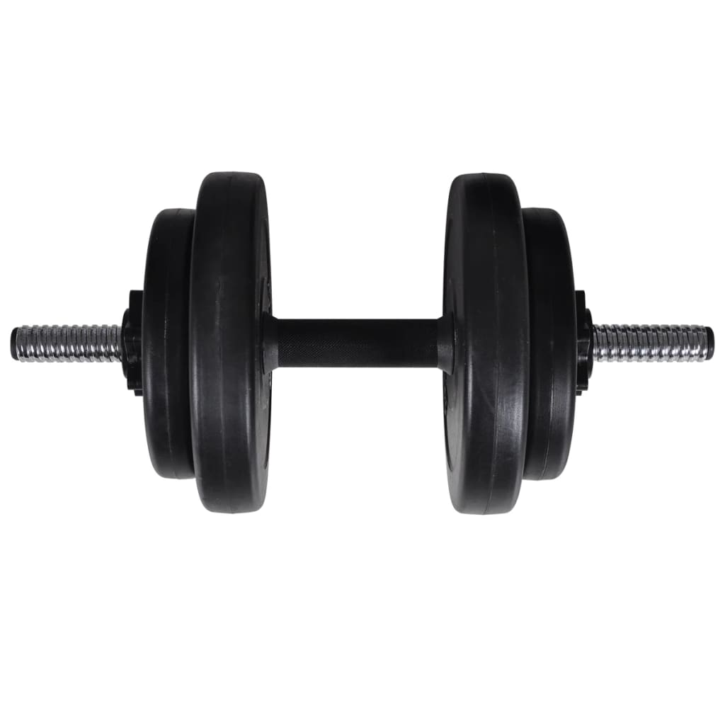 vidaXL Banco musculação c/ conjunto de barras e halteres 60,5 kg