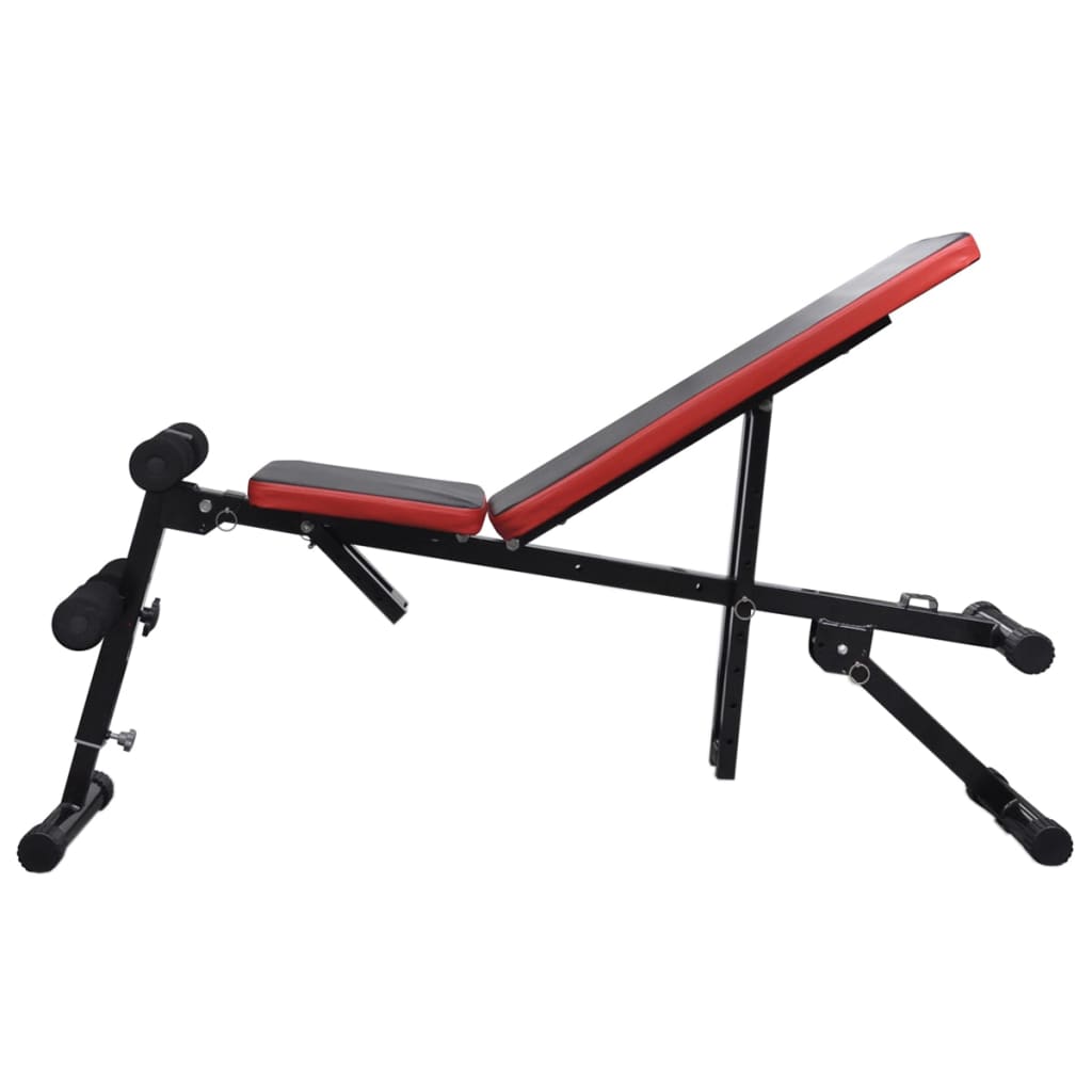 vidaXL Banco musculação c/ conjunto de barras e halteres 60,5 kg