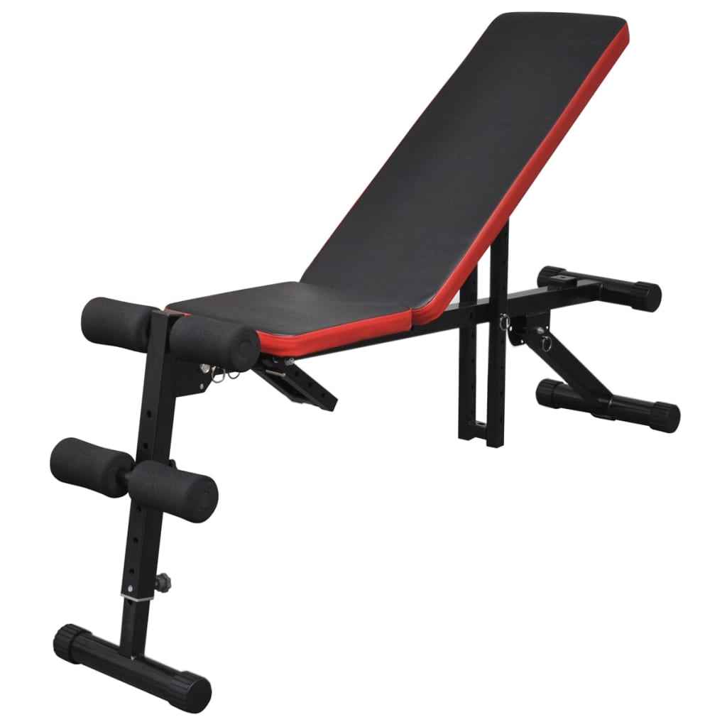 vidaXL Banco musculação c/ conjunto de barras e halteres 60,5 kg