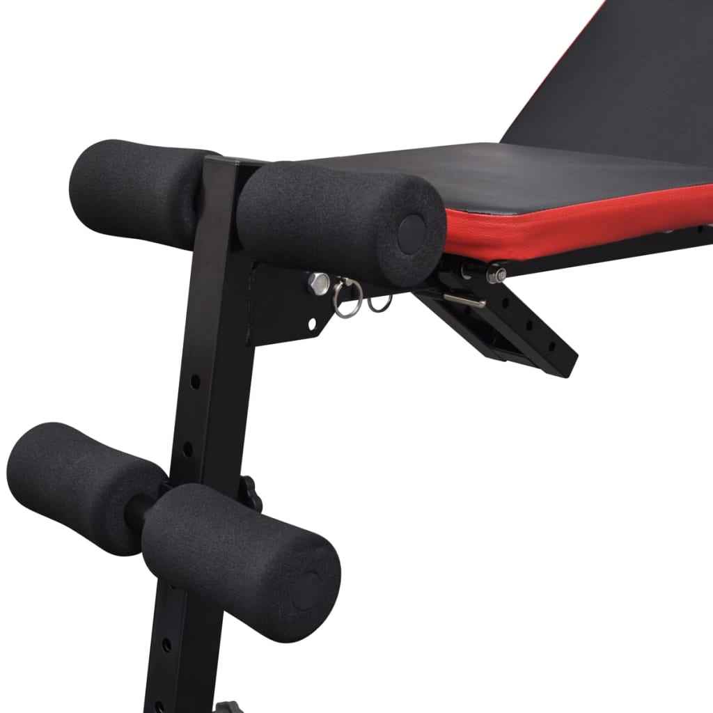 vidaXL Banco musculação c/ conjunto de barras e halteres 60,5 kg