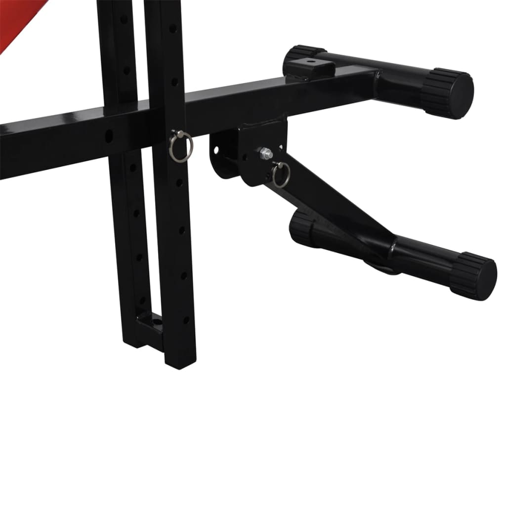 vidaXL Banco musculação c/ conjunto de barras e halteres 60,5 kg