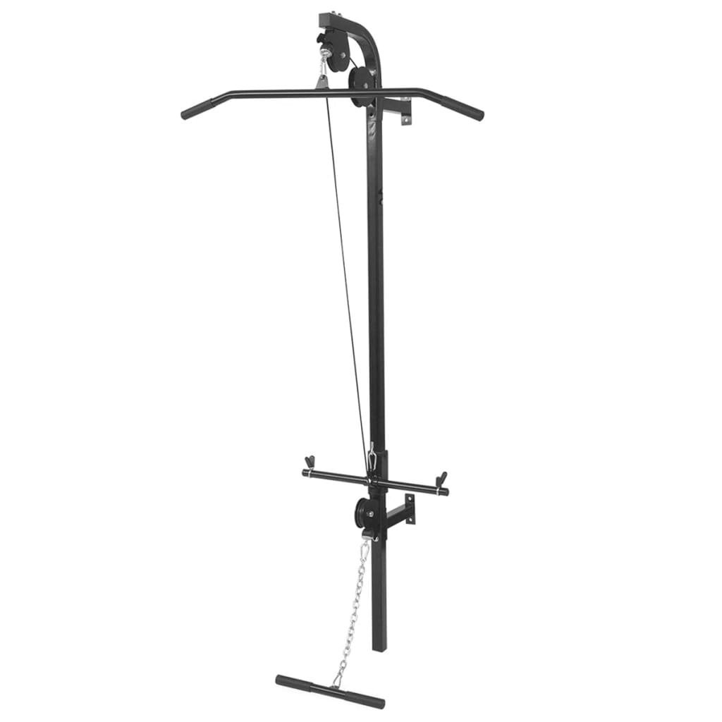 vidaXL Torre musculação parede com conjunto barras e halteres 60,5 kg
