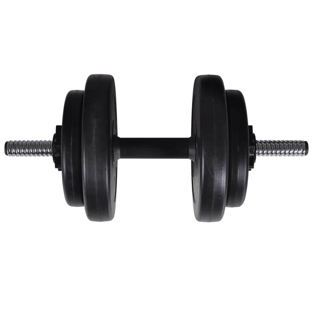 vidaXL Torre musculação parede com conjunto barras e halteres 60,5 kg