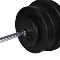 vidaXL Banco musculação c/ suporte p/ pesos + barras e halteres 60,5kg