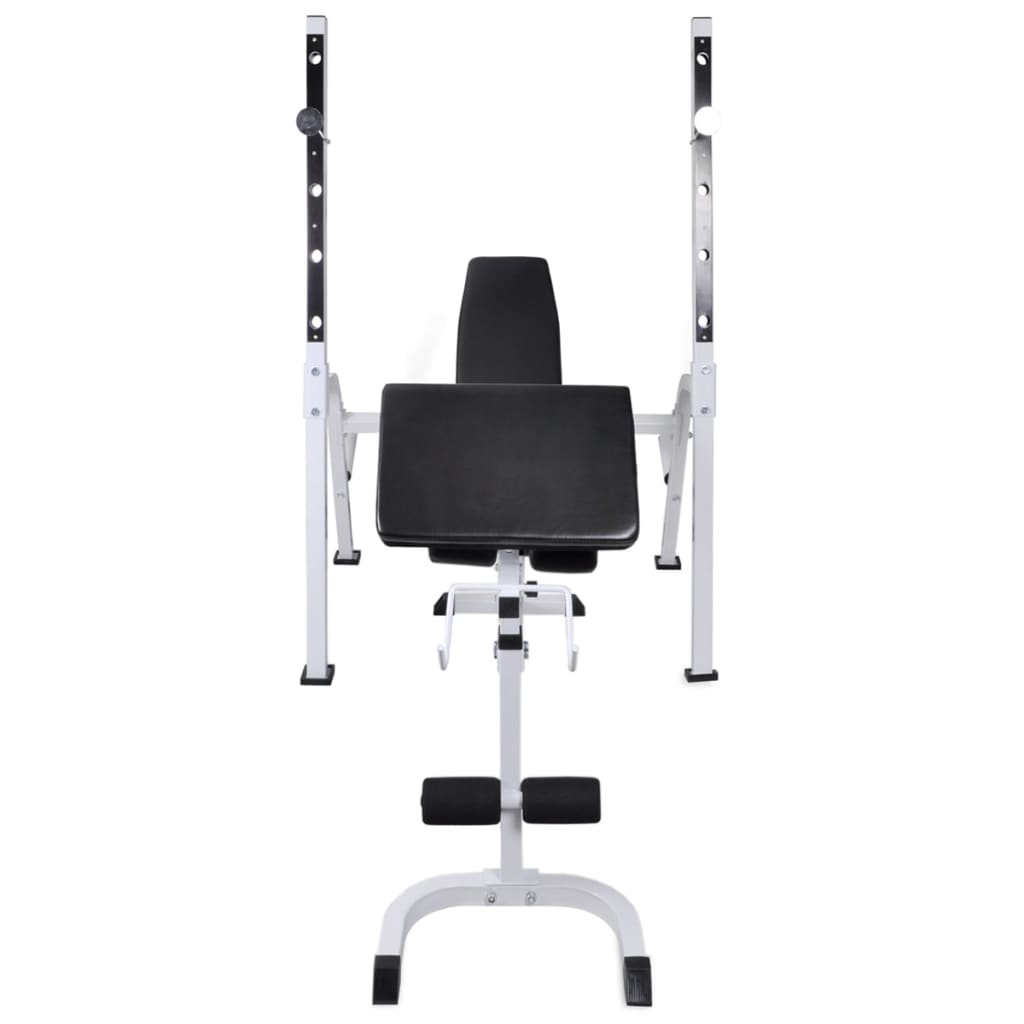 vidaXL Banco musculação c/ suporte p/ pesos + barras e halteres 60,5kg