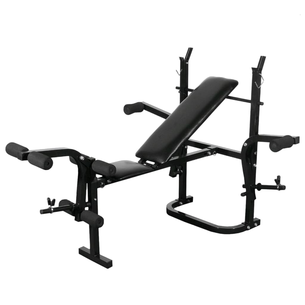 vidaXL Banco musculação c/ suporte p/ pesos + barras e halteres 60,5kg