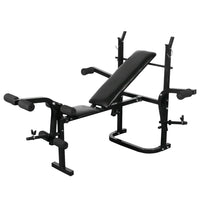 vidaXL Banco musculação c/ suporte p/ pesos + barras e halteres 60,5kg