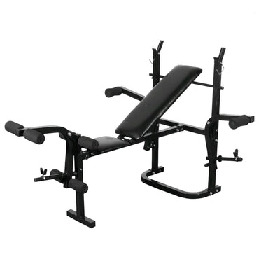 vidaXL Banco musculação c/ suporte p/ pesos + barras e halteres 60,5kg