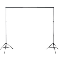 vidaXL Kit estúdio fotografia 3 fundos algodão, moldura ajustável 3x5m