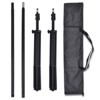 vidaXL Kit estúdio fotografia 3 fundos algodão, moldura ajustável 3x5m