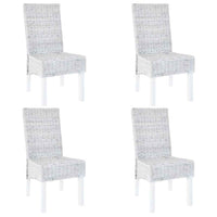 vidaXL Cadeiras de jantar 2 pcs vime Kubu + madeira mogno castanho