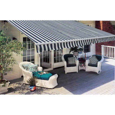 vidaXL Toldo dobrável manual 300 cm azul/branco