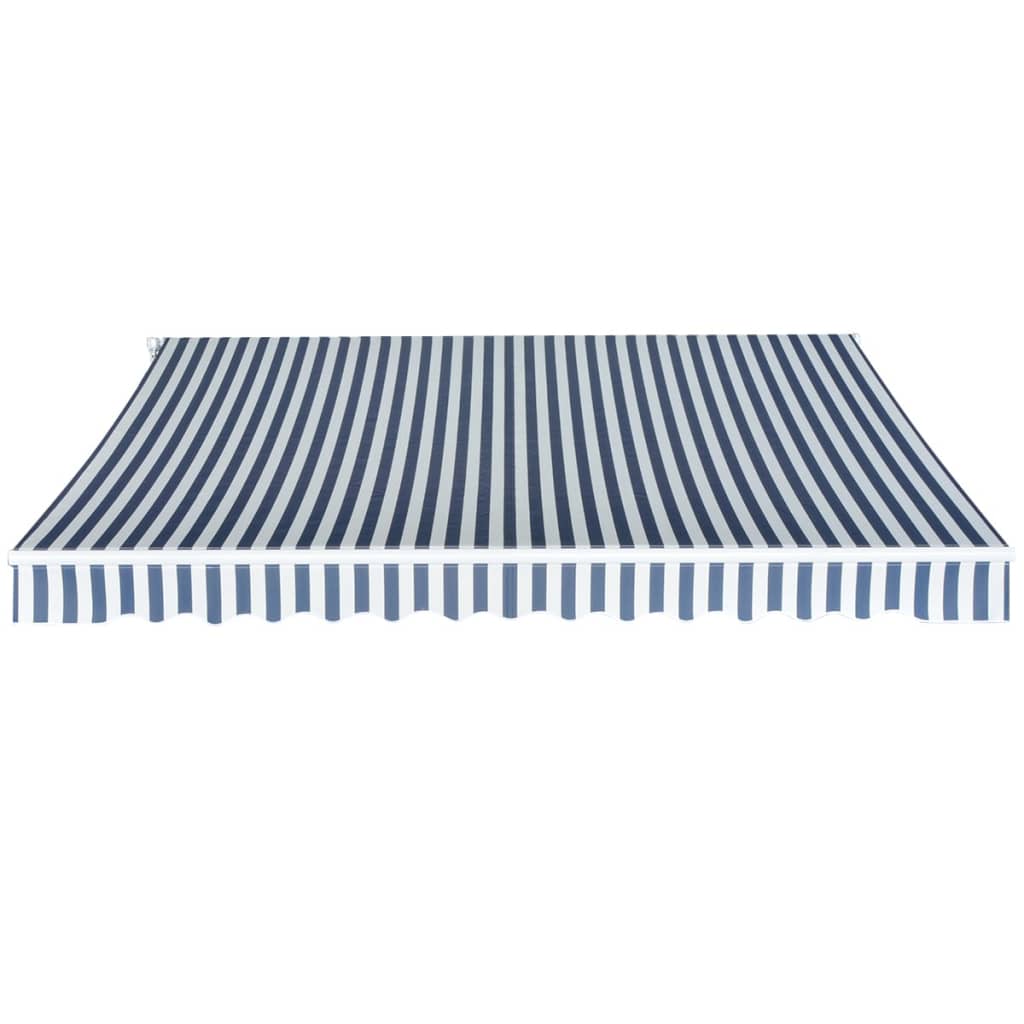 vidaXL Toldo dobrável manual 350 cm azul/branco