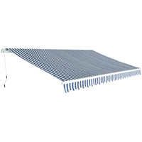 vidaXL Toldo dobrável manual 350 cm azul/branco