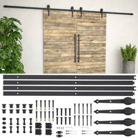 vidaXL Kit de ferragens para porta deslizante 183 cm aço preto