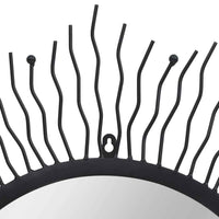 vidaXL Espelho de parede para jardim raios de sol 80 cm preto