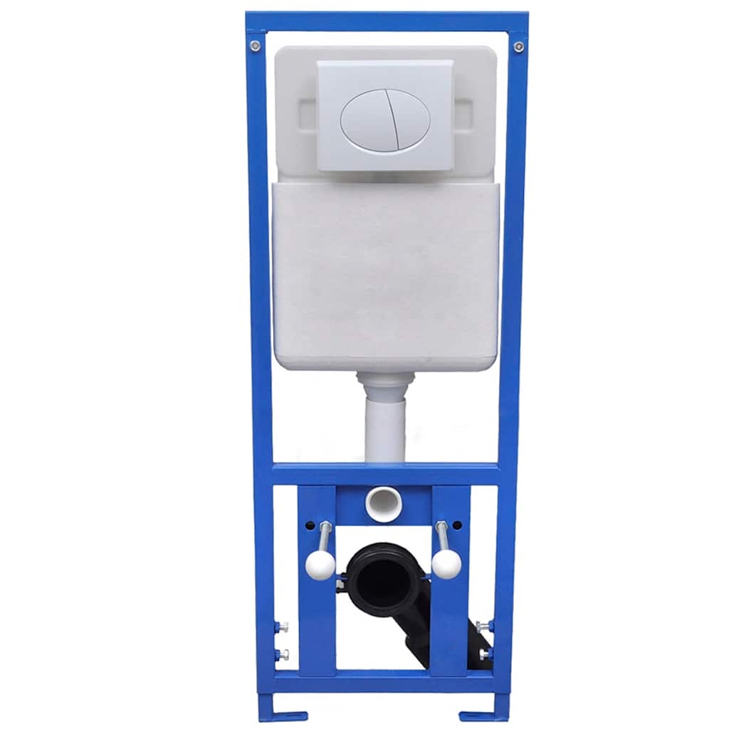 vidaXL Sanita de parede com cisterna oculta em cerâmica branco