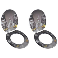 vidaXL Assento de sanita com tampa design simples MDF branco