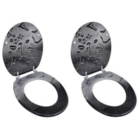 vidaXL Assento de sanita com tampa design simples MDF branco