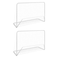 vidaXL Balizas de futebol com redes 2 pcs aço 182x61x122 cm aço branco