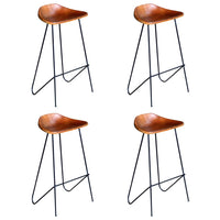 vidaXL Cadeiras de bar 2 pcs couro genuíno preto e castanho