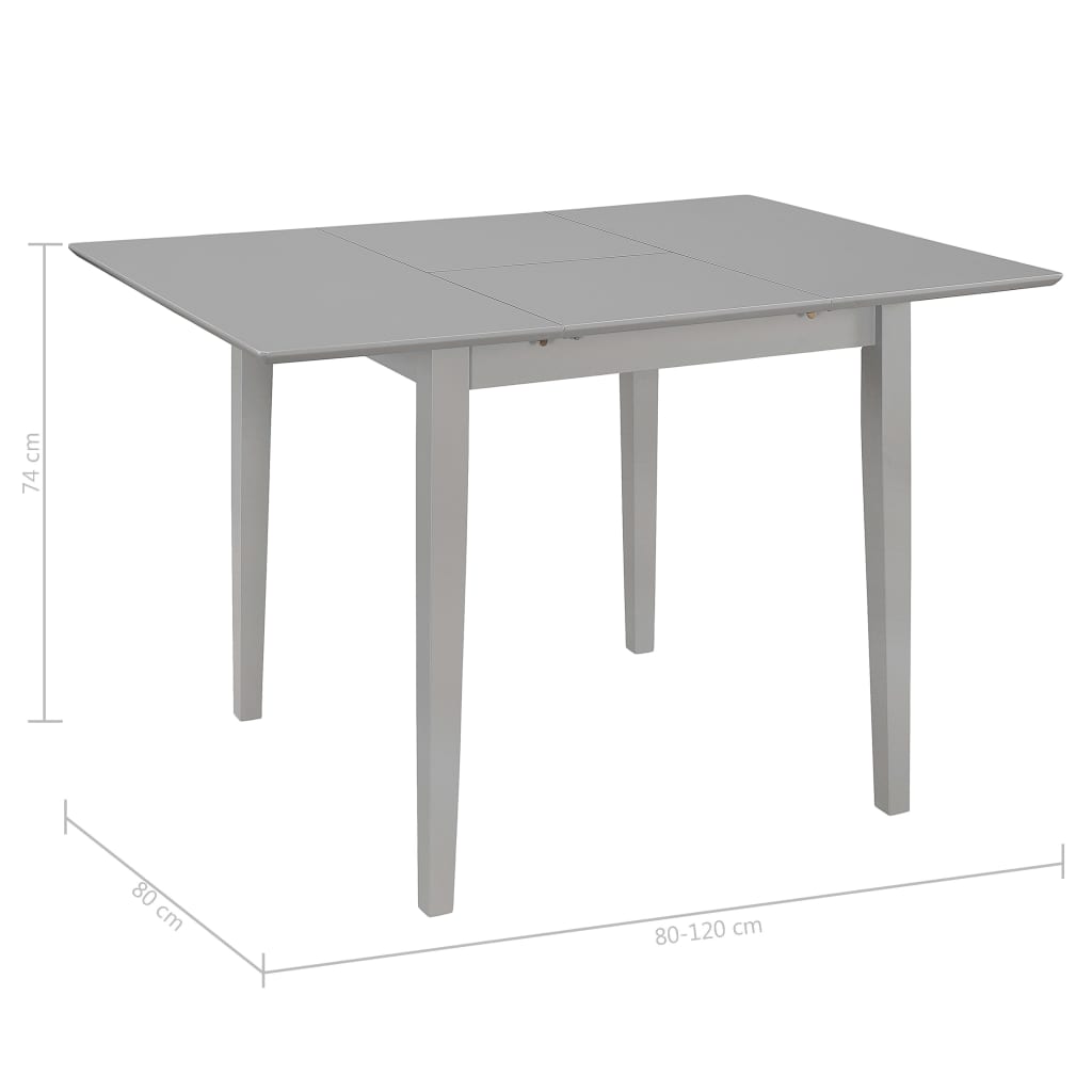 vidaXL 5 pcs conjunto de jantar MDF cinzento