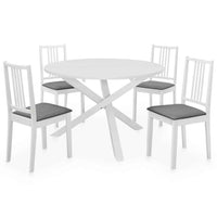 vidaXL 5 pcs conjunto de jantar MDF branco