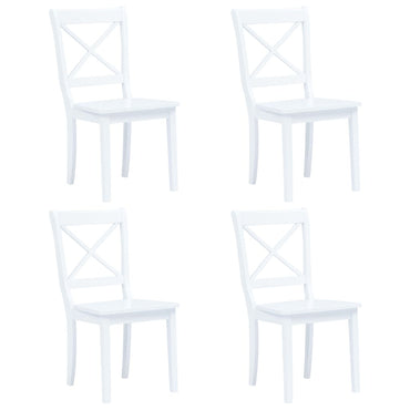 vidaXL 5 pcs conjunto de jantar madeira seringueira maciça branco