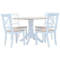 vidaXL 5 pcs conjunto de jantar madeira seringueira maciça branco