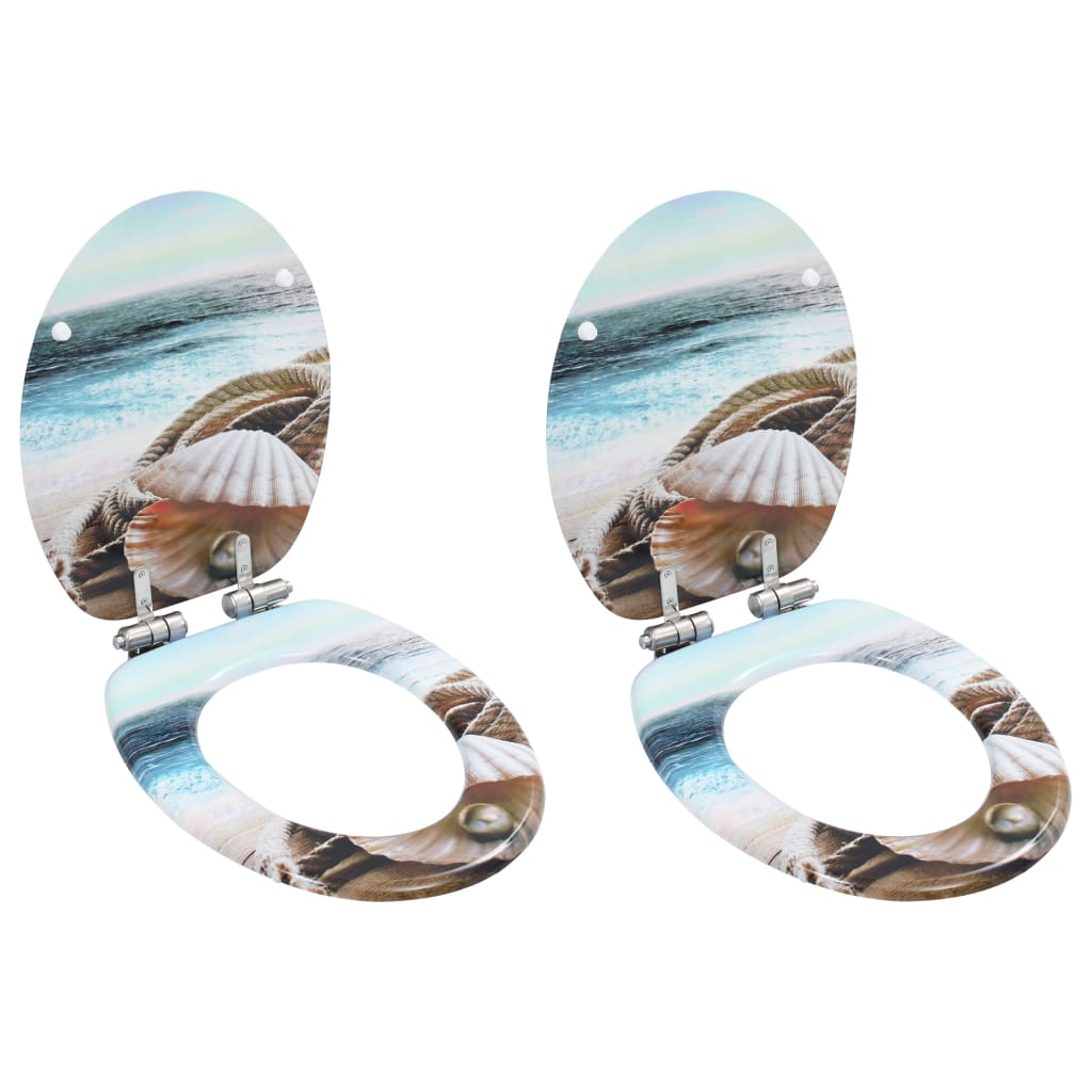 vidaXL Assento de sanita com tampa design simples MDF branco