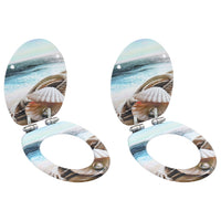 vidaXL Assento de sanita com tampa design simples MDF branco