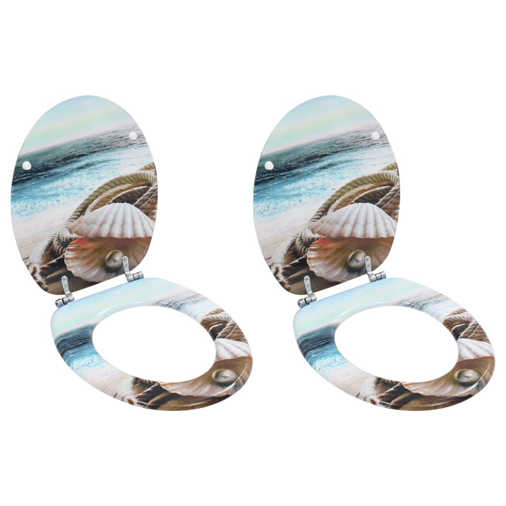 vidaXL Assento de sanita com tampa design simples MDF branco