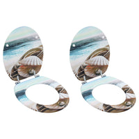 vidaXL Assento de sanita com tampa design simples MDF branco