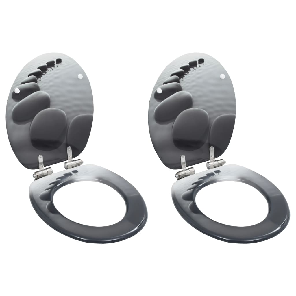 vidaXL Assento de sanita com tampa design simples MDF branco