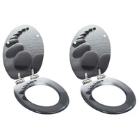 vidaXL Assento de sanita com tampa design simples MDF branco