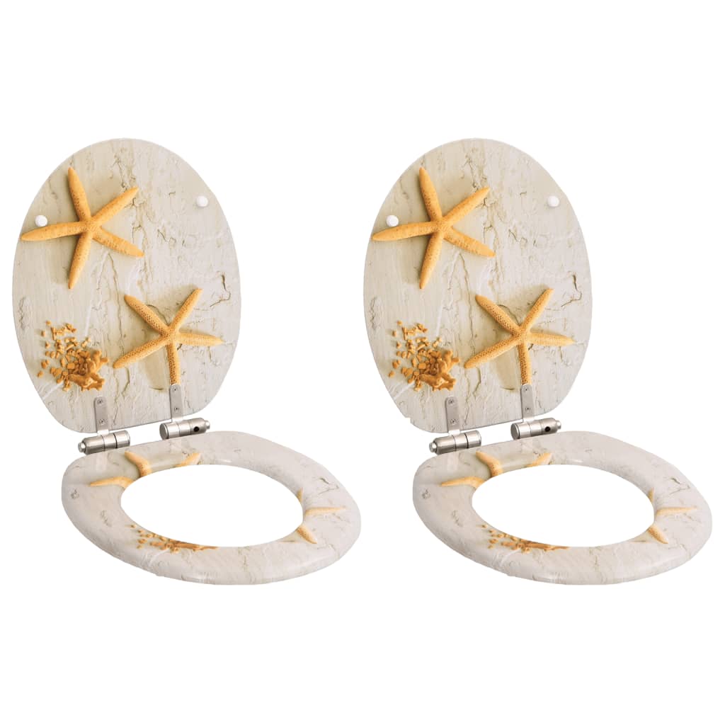 vidaXL Assento de sanita com tampa design simples MDF branco