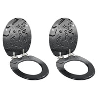 vidaXL Assento de sanita com tampa design simples MDF branco