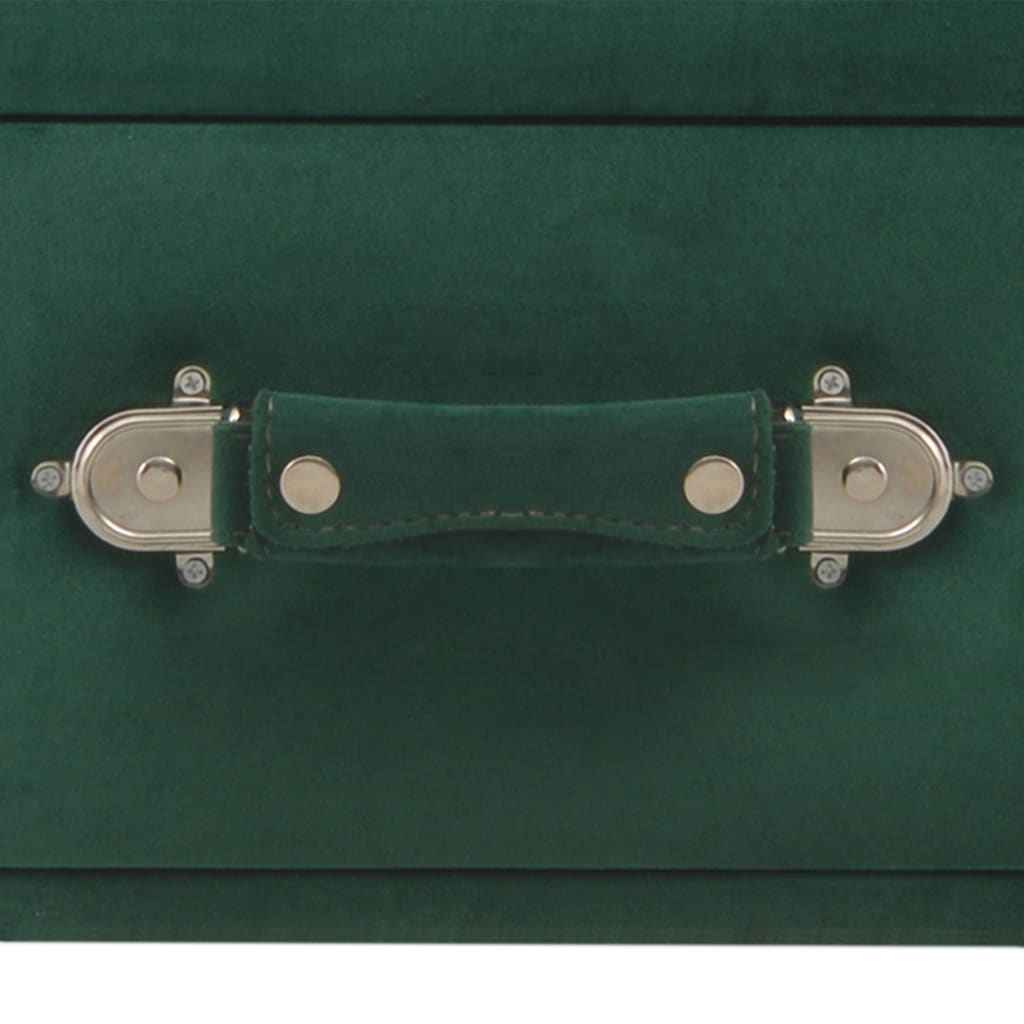 vidaXL Banco com gavetas 80 cm veludo verde
