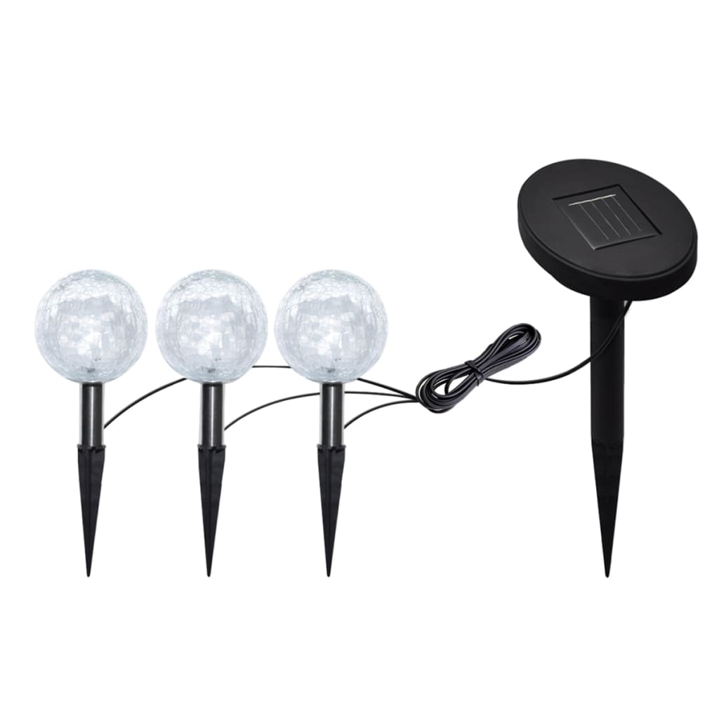 vidaXL Candeeiros de jardim 6 pcs LED com estacas e painéis solares