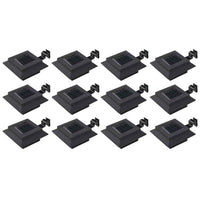 vidaXL Candeeiro de exterior solar LED 12 pcs preto quadrado 12 cm